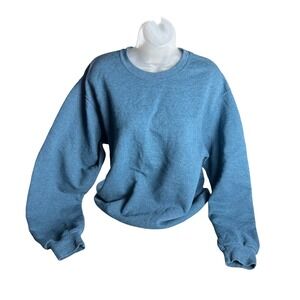 Fruit of the Loom Sweatshirt Womens Medium Blue Heather Crewneck Pullover Soft